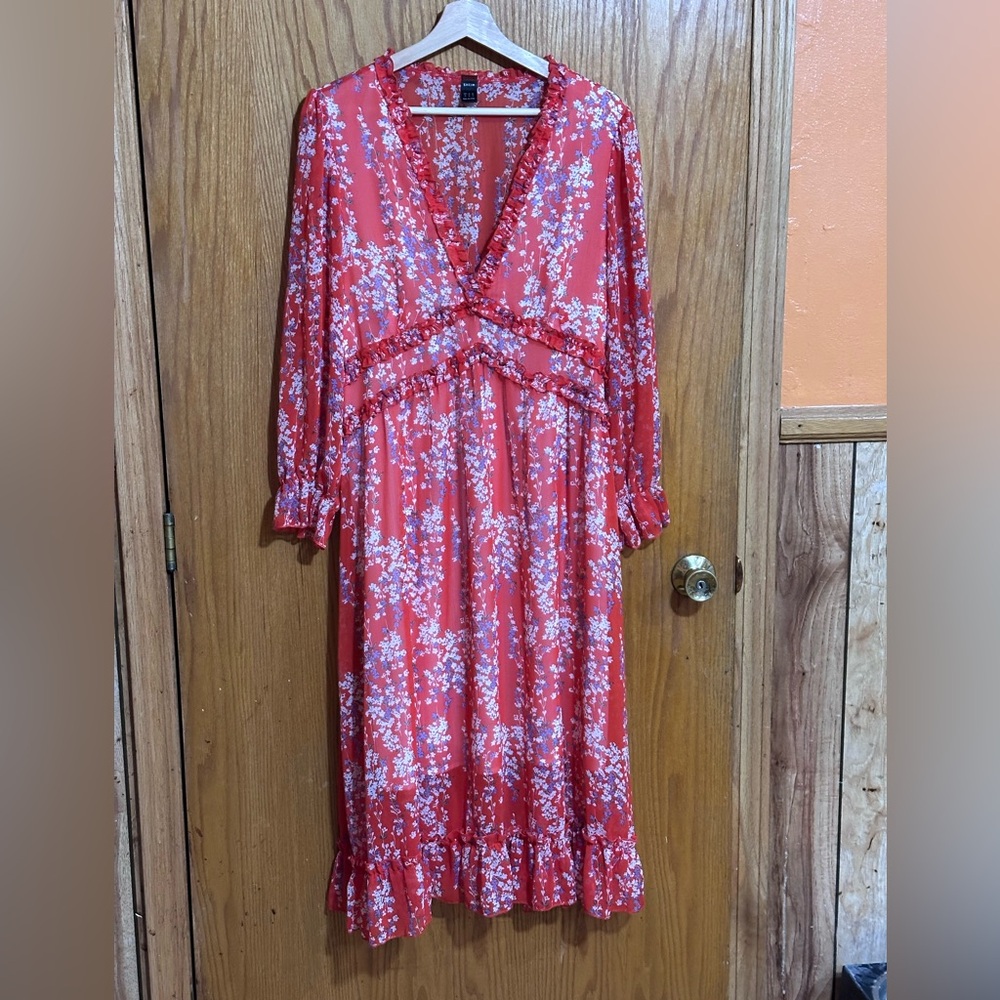 SHEIN floral lightweight unique dress sz xl